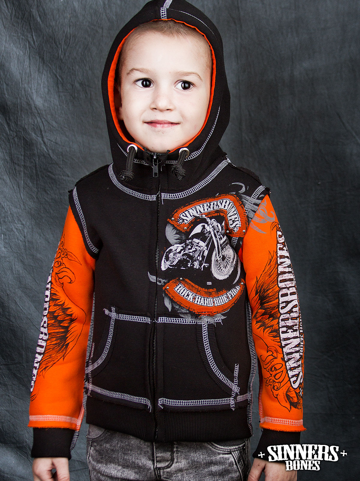 Children's Hoodie "Rock Hard Ride Free"