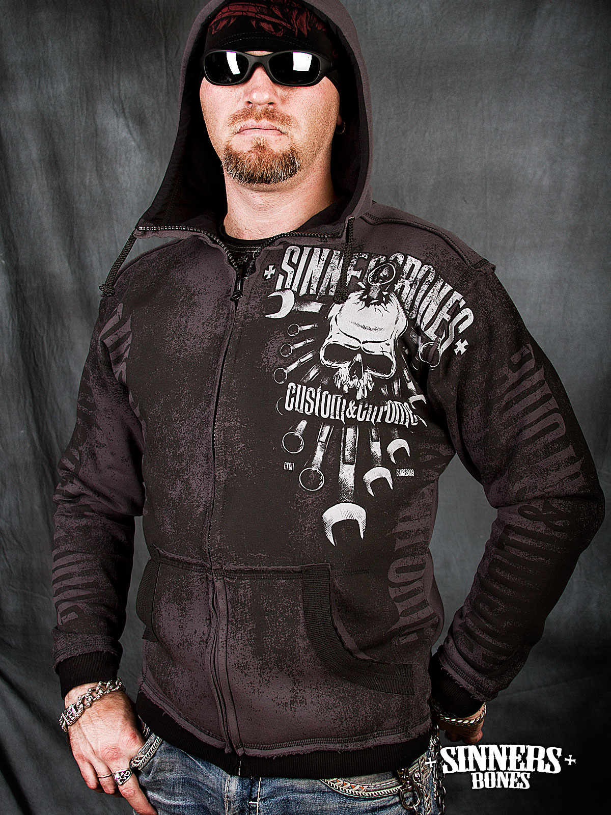 Man's Hoodie "CUSTOM & CHROME"