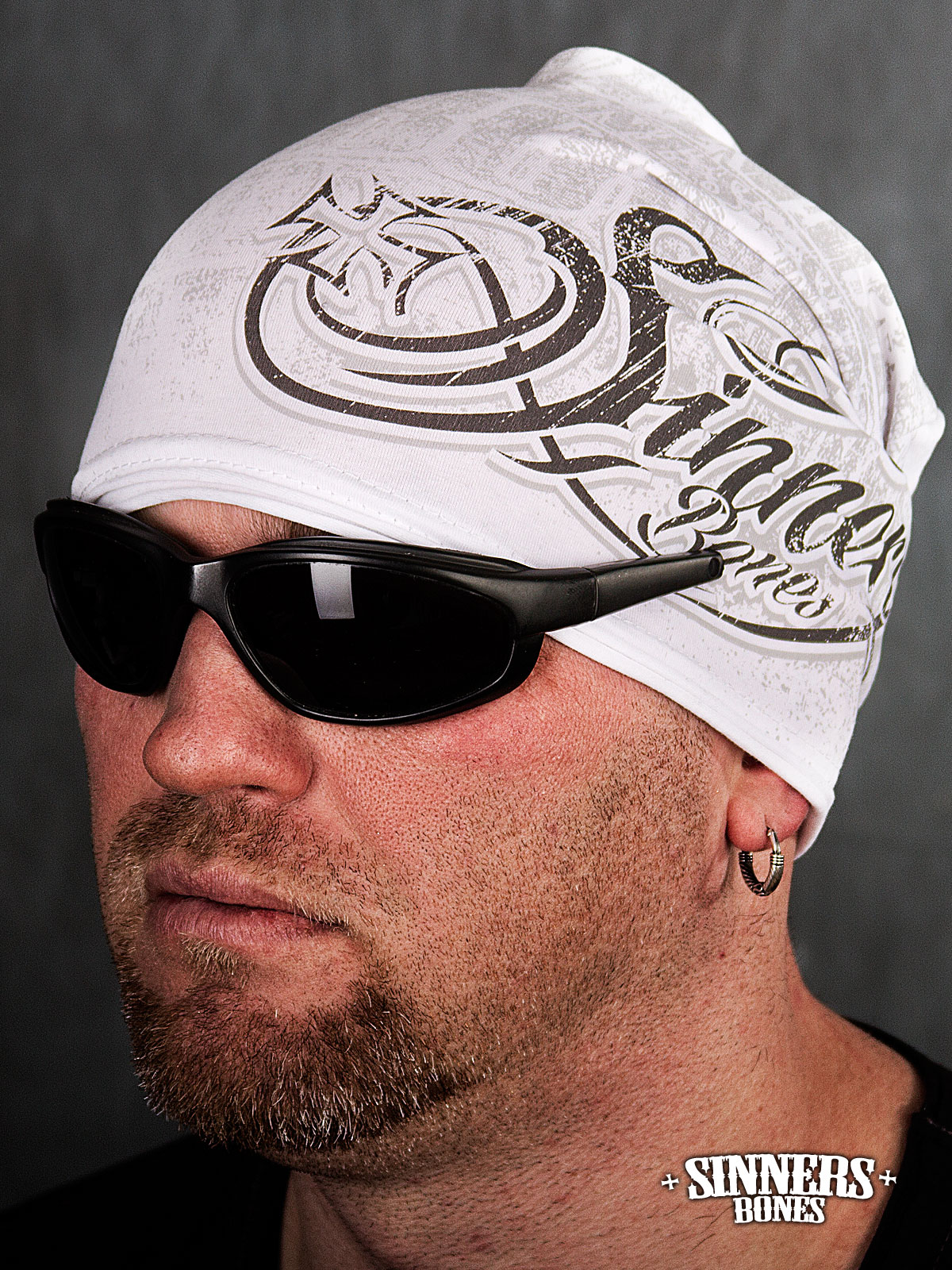 White Summer Hat "SINNER's BONES"