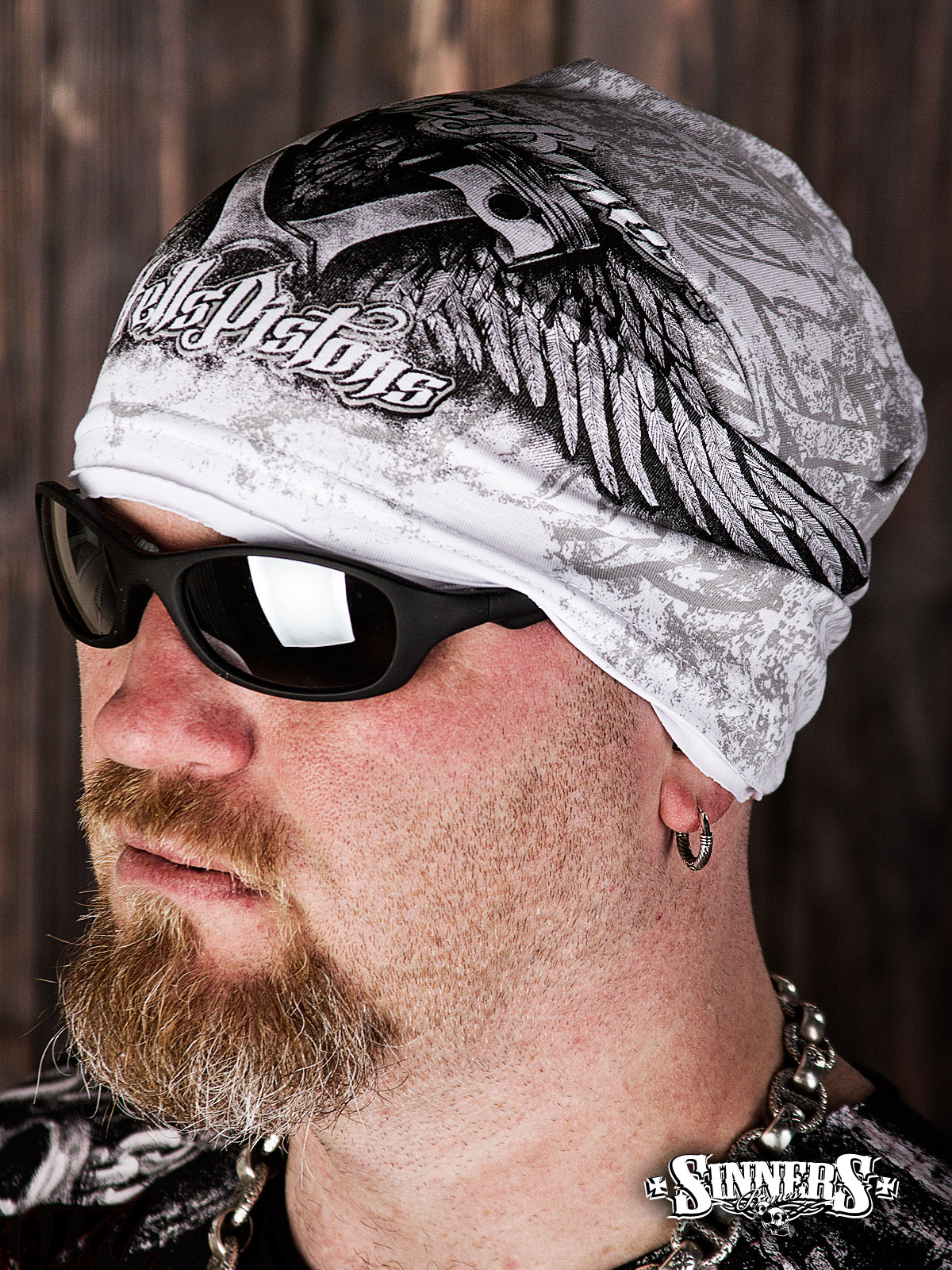 White Summer Hat "HellsPistons"