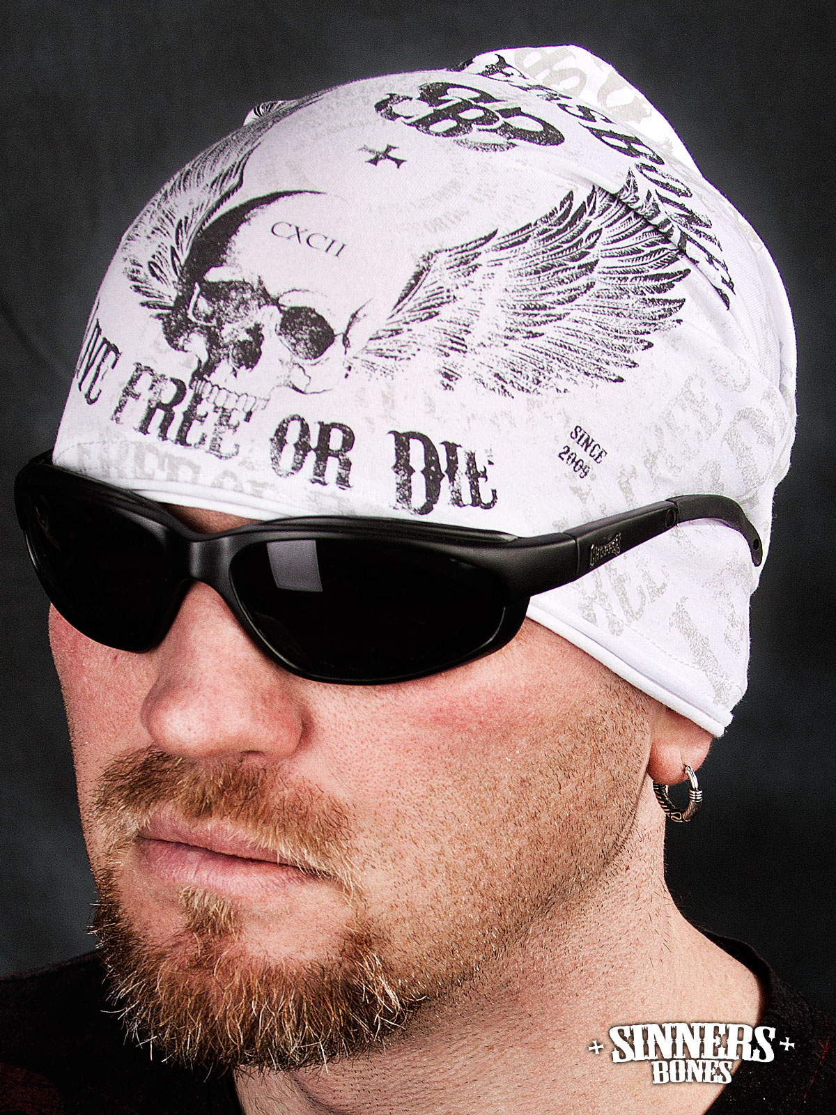 White Summer Hat "Live free or Die"