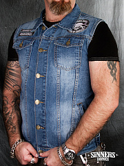 Man's denim Vest "MADE in GARAGE"